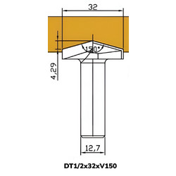 Фреза DT1/2x32xV150
