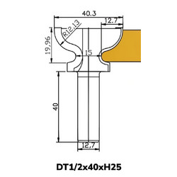 Фреза DT1/2x40xH25